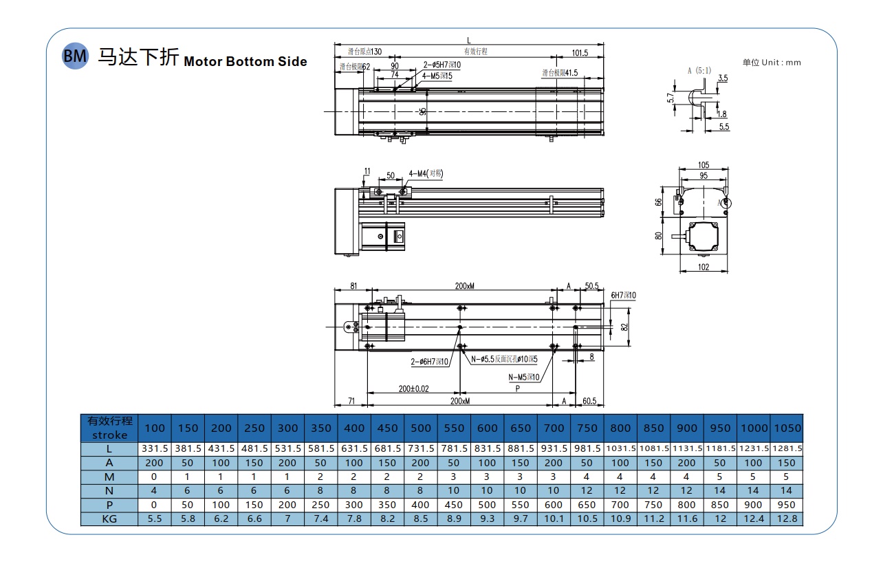 LGTH10 丝杆半封闭模组