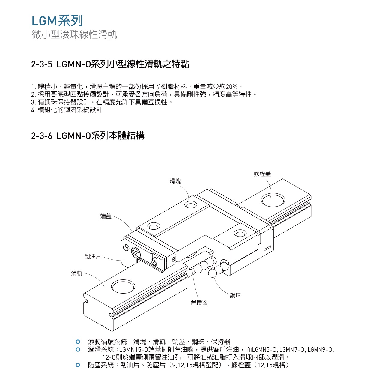 LGMN微小型滚珠线性滑轨
